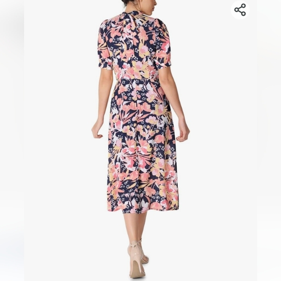 Julia Jordan Women's Mock Neck Balloon Sleeve Midi Dress - Picture 4 of 7